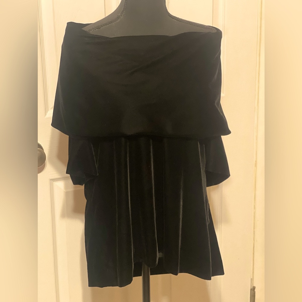 Plus size black velvet